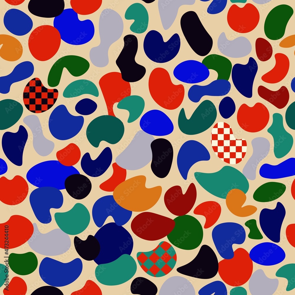 Fototapeta premium Seamless pattern color block multicolored stones. Background.