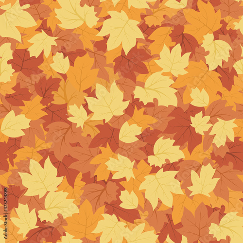 Seamless pattern with Autumn leaf. Design for print screen backdrop, Fabric, and tile wallpaper.