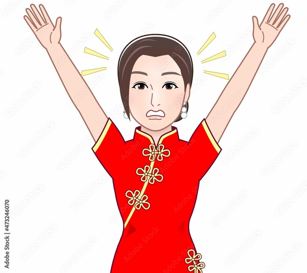 チャイナ服を着た女性 チャイナ服を着た女性