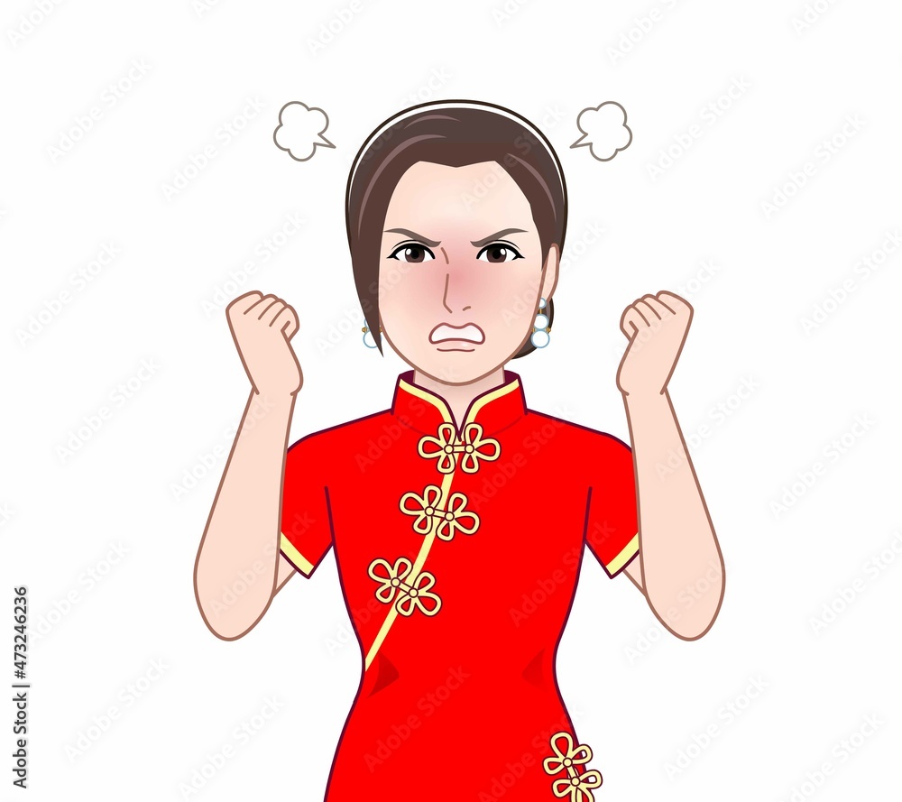 チャイナ服を着た女性 チャイナ服を着た女性