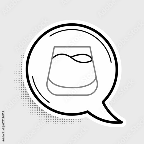 Line Glass of whiskey icon isolated on grey background. Colorful outline concept. Vector