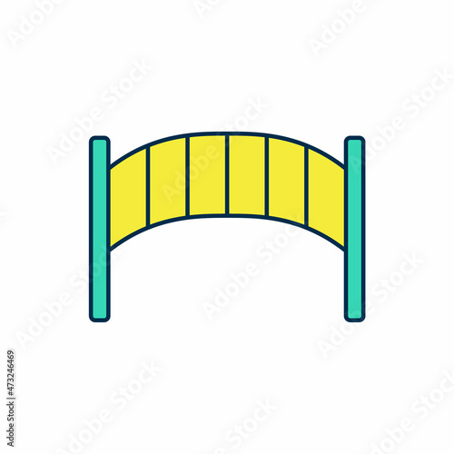 Filled outline Playground kids bridge icon isolated on white background. Vector