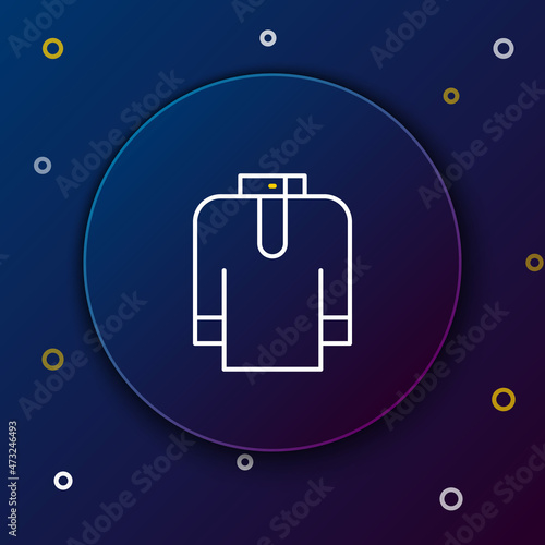 Line Shirt kurta icon isolated on blue background. Colorful outline concept. Vector