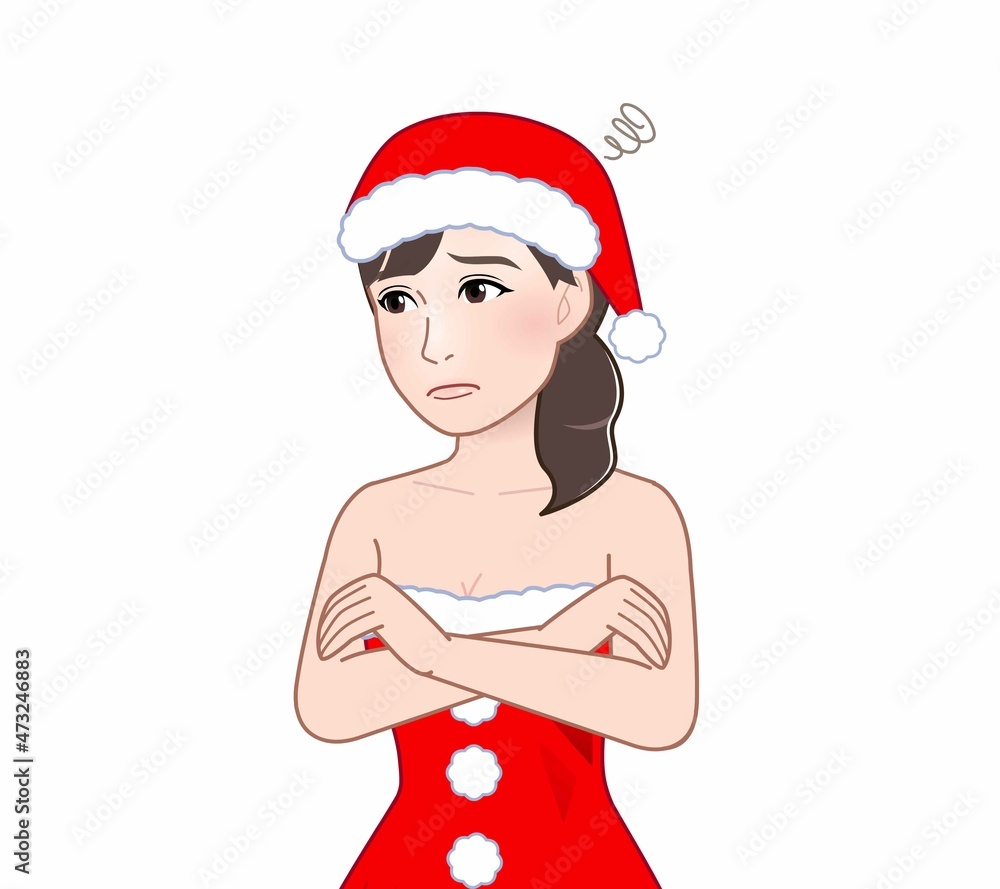 クリスマスコスチュームを着た女性