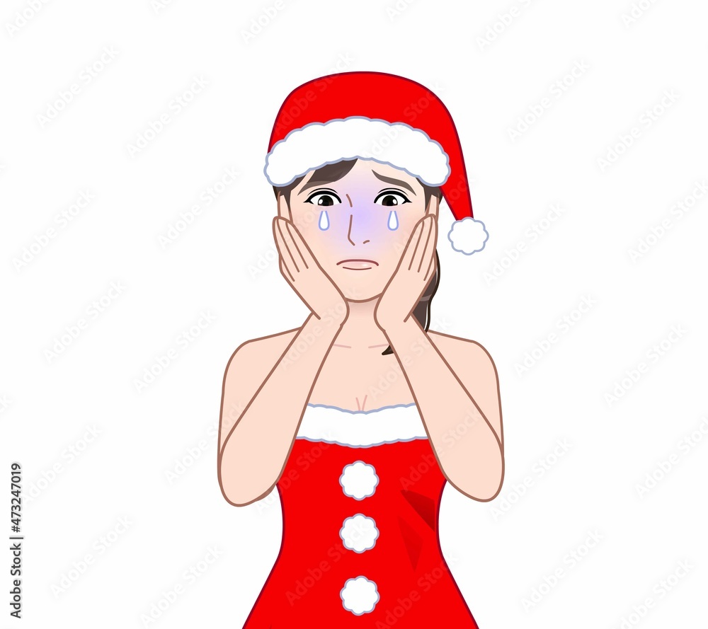 クリスマスコスチュームを着た女性