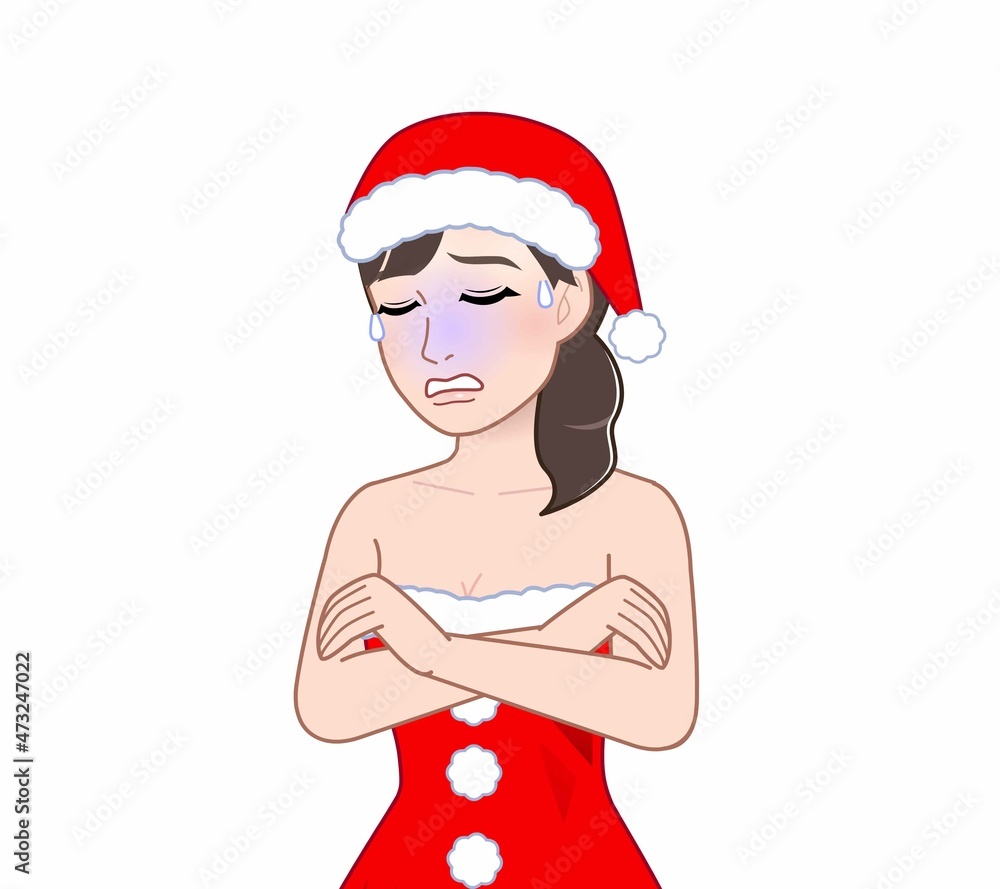 クリスマスコスチュームを着た女性 クリスマスコスチュームを着た女性