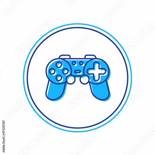 Filled outline Gamepad icon isolated on white background. Game controller. Vector