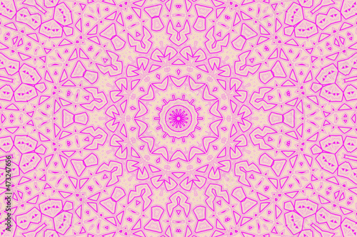 Purple and Pink Abstract kaleidoscope background. kaleidoscope texture design. multicolor kaleidoscope. Kaleidoscopic pattern. Mandala pattern. Batik Pattern