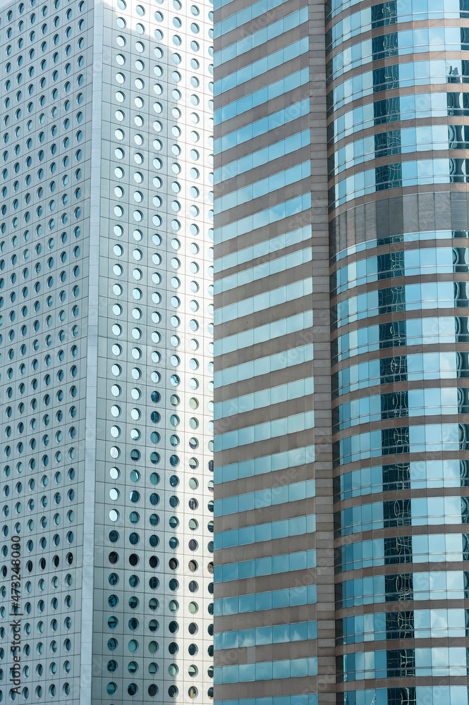 Exterior of modern office building in Hong Kong city Exterior of modern office building in Hong Kong city