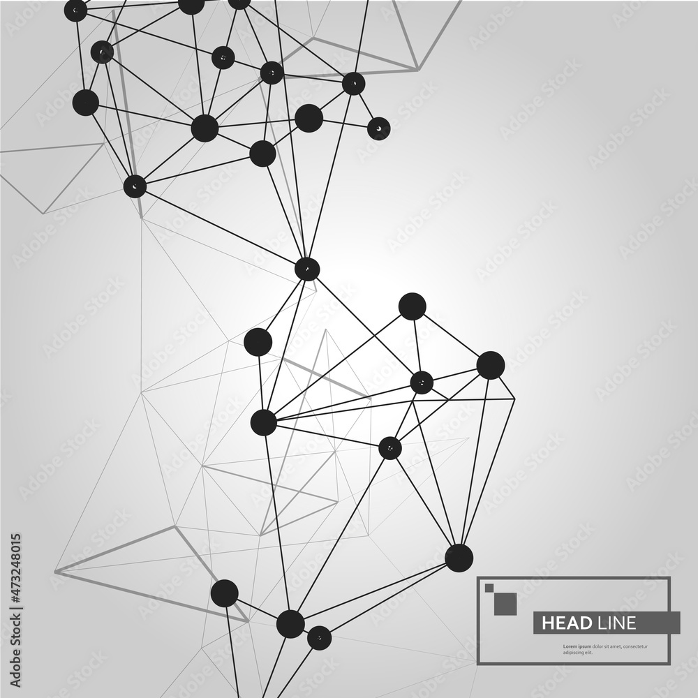 Modern abstract set with black dots on white background. Trendy vector style