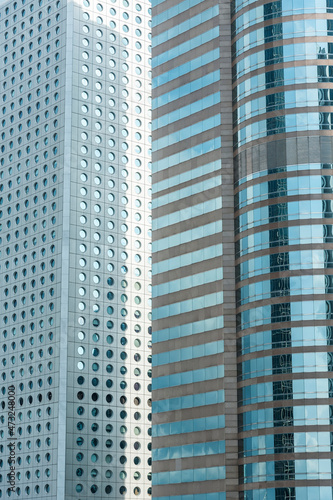 Exterior of modern office building in Hong Kong city