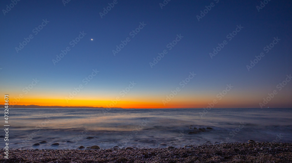 beautiful sunrise in the morning on the Mediterranean sea beautiful sunrise in the morning on the Mediterranean sea