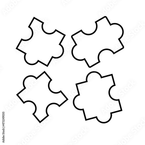 Jigsaw puzzle icon set. Jigsaw puzzle pieces vector or clipart. © Vector townz