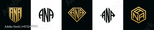 Initial letters ANA logo designs Bundle photo