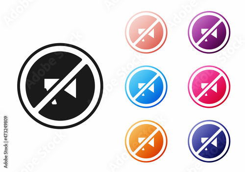 Black Censored stamp icon isolated on white background. Set icons colorful. Vector
