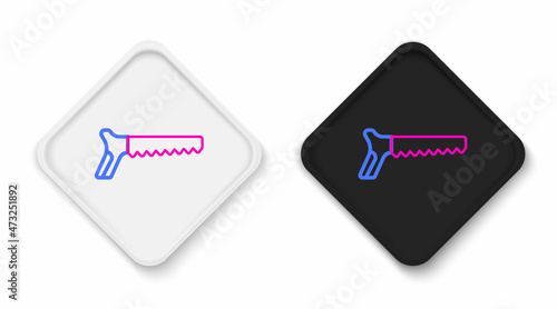 Line Hand saw icon isolated on white background. Colorful outline concept. Vector