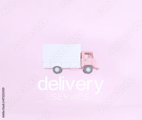3D Online express delivery service concept, fast response delivery by courier Pickup, Delivery, Online Shipping Services. 3d Rendering. 