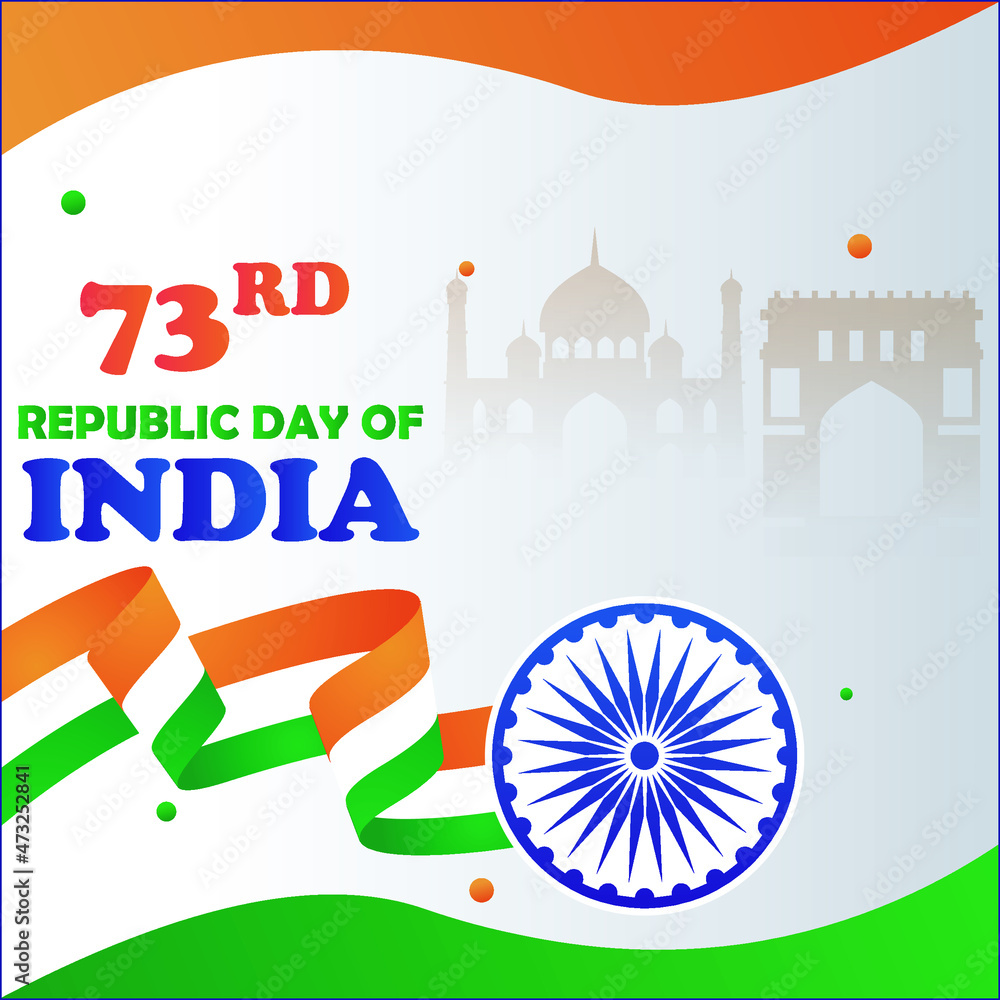 73rd REPUBLIC DAY OF INDIA VECTOR POSTER 