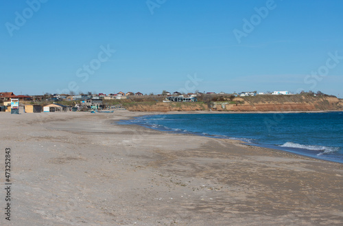 Empty beach in the 23 August village - Romania 