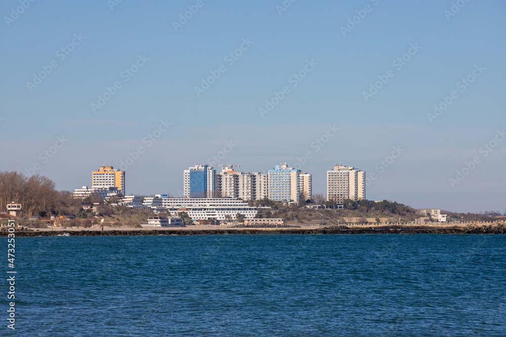 The empty beach of Neptun resort - Romania