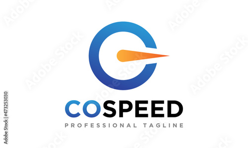 Letter C Co Speed Auto Logo Design Vector Icon Symbol Illustration.