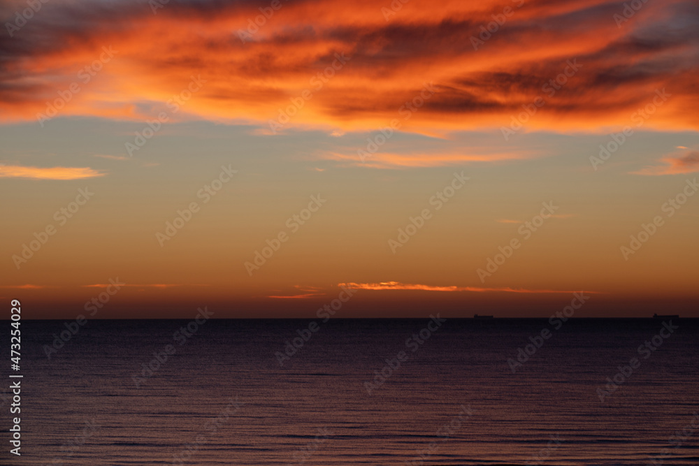 landscape with the sea after sunset