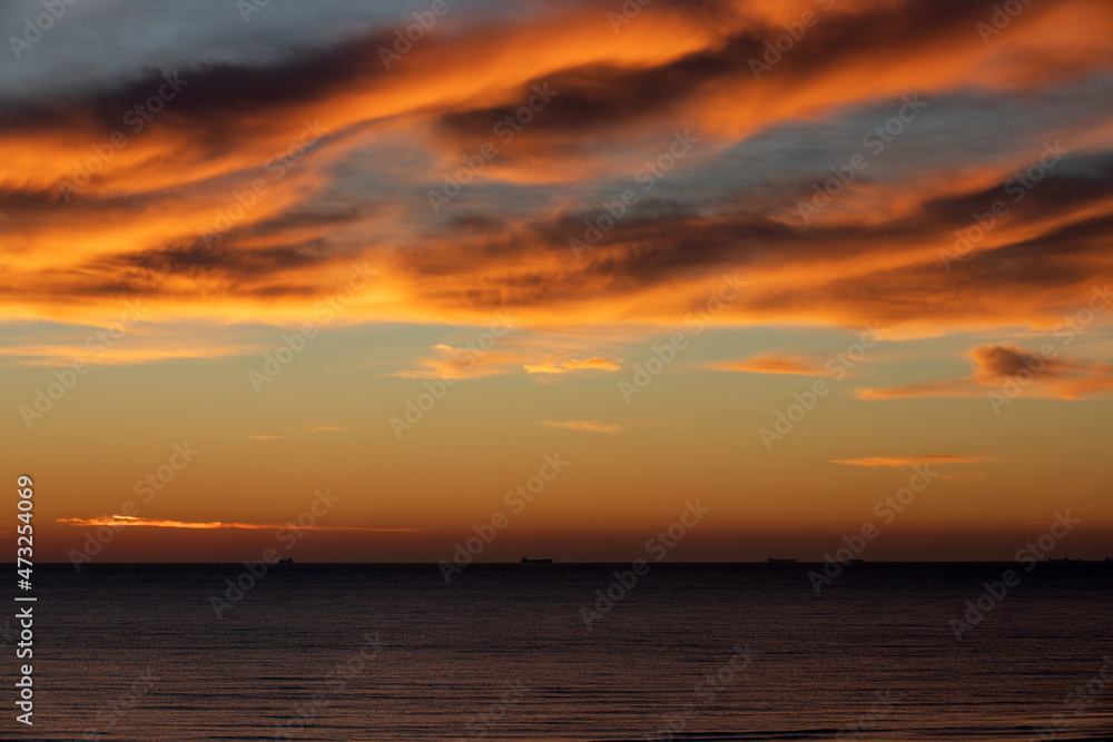 landscape with the sea after sunset