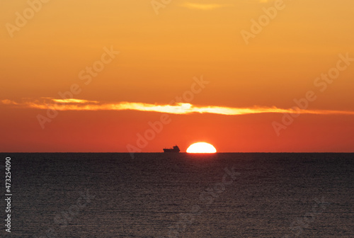 a beautiful sunset on the sea