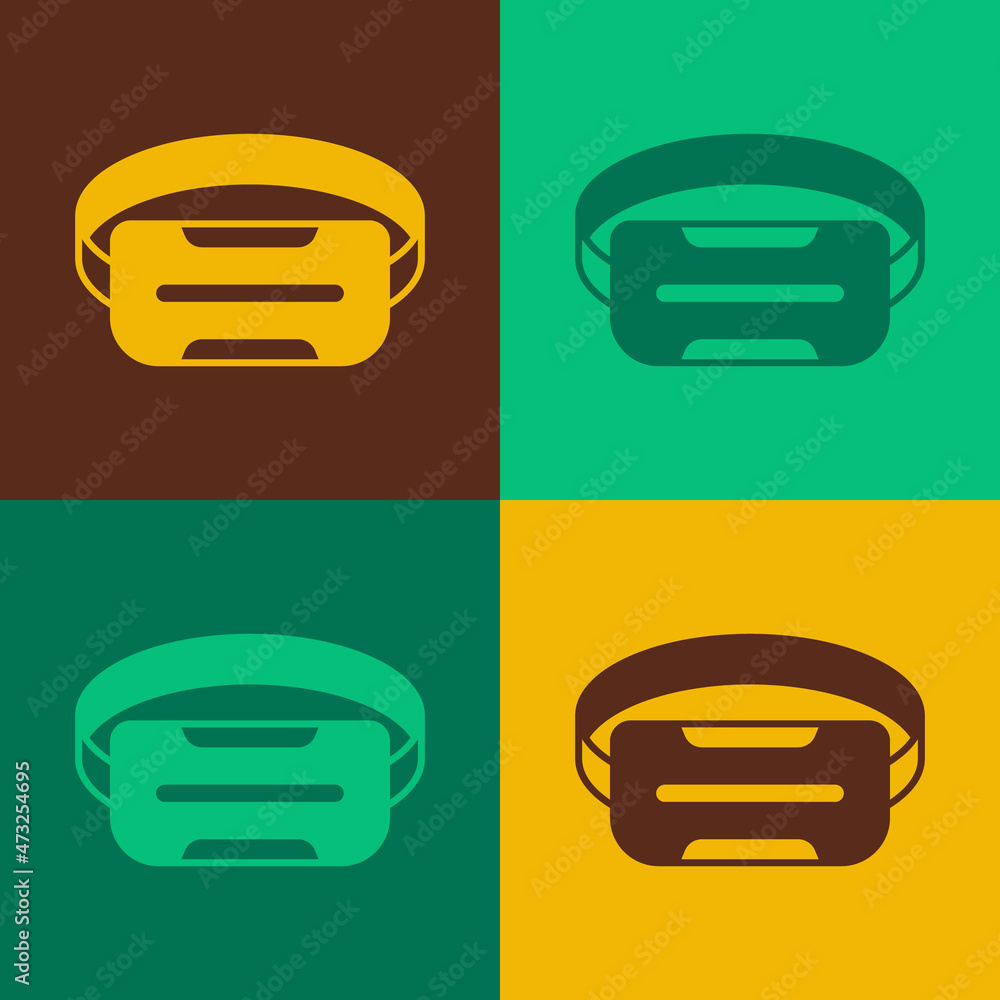 Pop art Virtual reality glasses icon isolated on color background. Stereoscopic 3d vr mask. Optical head mounted display. Vector Pop art Virtual reality glasses icon isolated on color background. Stereoscopic 3d vr mask. Optical head mounted display. Vector