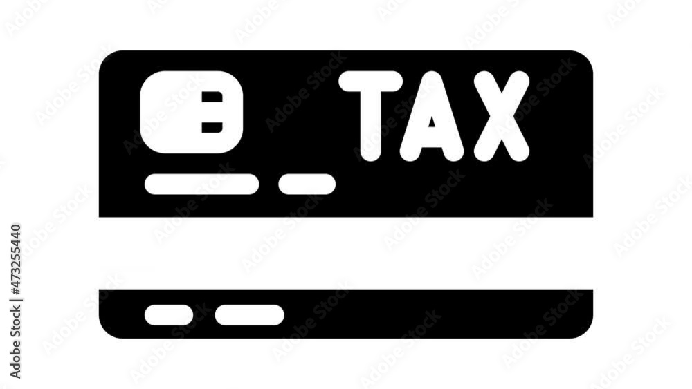 card tax animated glyph icon card tax sign. isolated on white background card tax animated glyph icon card tax sign. isolated on white background