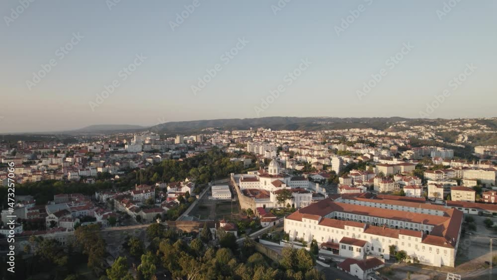 Aerial panoramic view of Portuguese Coimbra beautiful historic city in Portugal Aerial panoramic view of Portuguese Coimbra beautiful historic city in Portugal