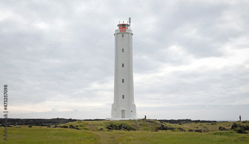White lighthouse on the west coast of Iceland