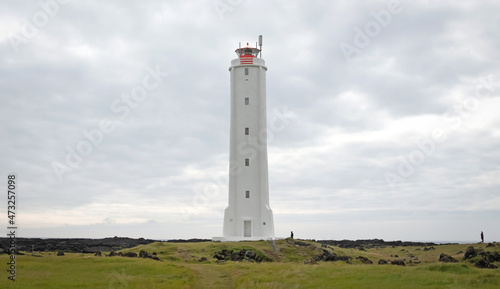 White lighthouse on the west coast of Iceland