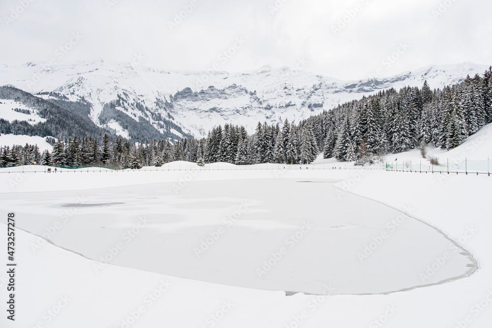 Obraz premium La c de montagne gelé