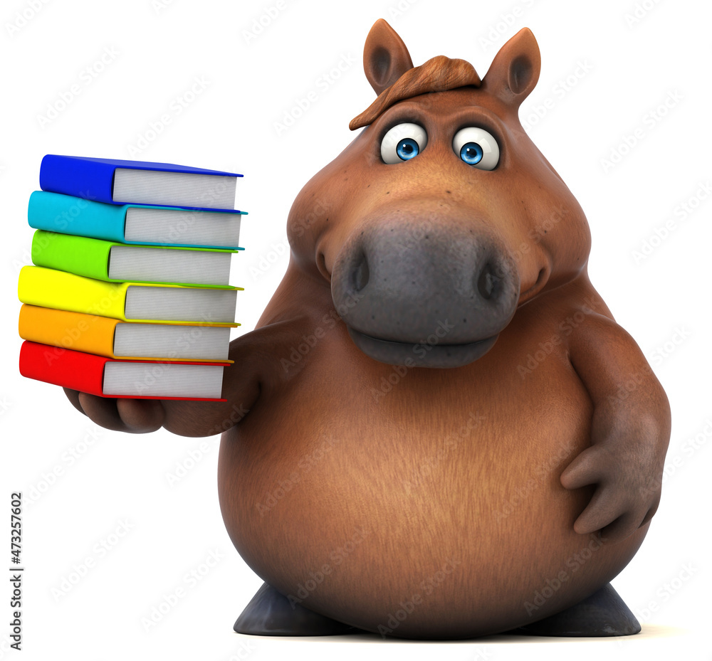 Naklejka premium Fun horse - 3D Illustration