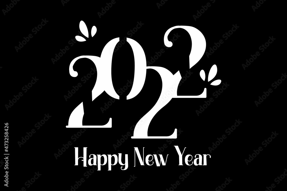 simple happy new year typography design simple happy new year typography design