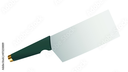 Large sharp cleaver knife isolated on white background, Vector illustration, chef knives, Cutlery icon set