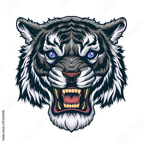 Angry Tiger Head.	