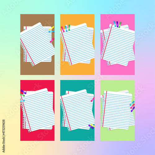 Social media background story template in blank paper concept