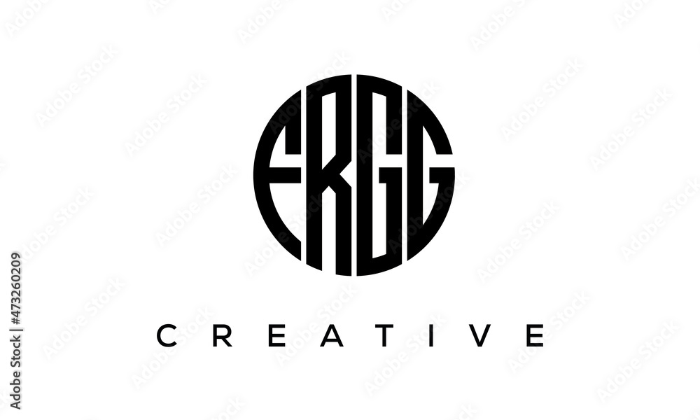 Letters FRGG creative circle logo design vector, 4 letters logo Letters FRGG creative circle logo design vector, 4 letters logo
