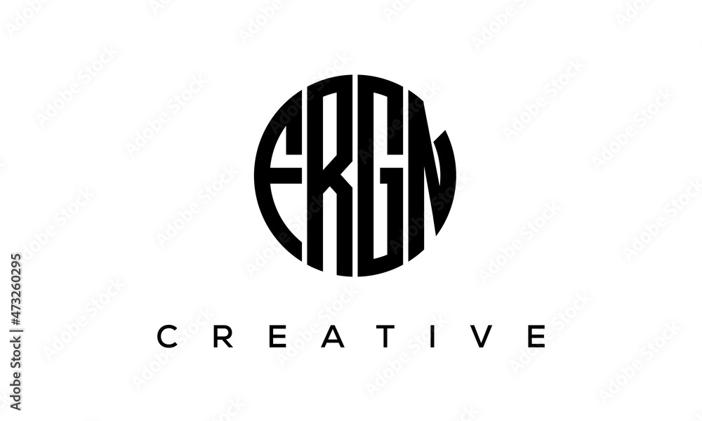 Letters FRGN creative circle logo design vector, 4 letters logo Letters FRGN creative circle logo design vector, 4 letters logo