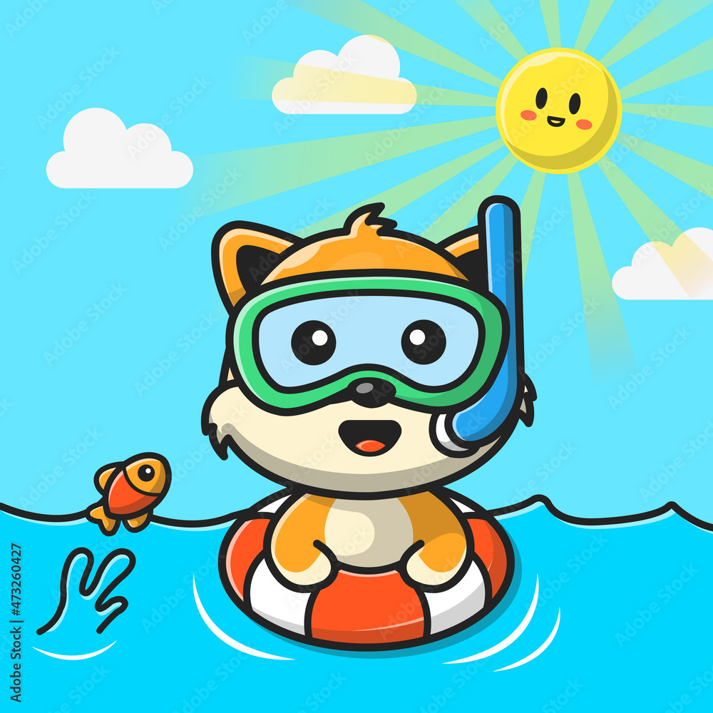 scuba diver cartoon clipart cats