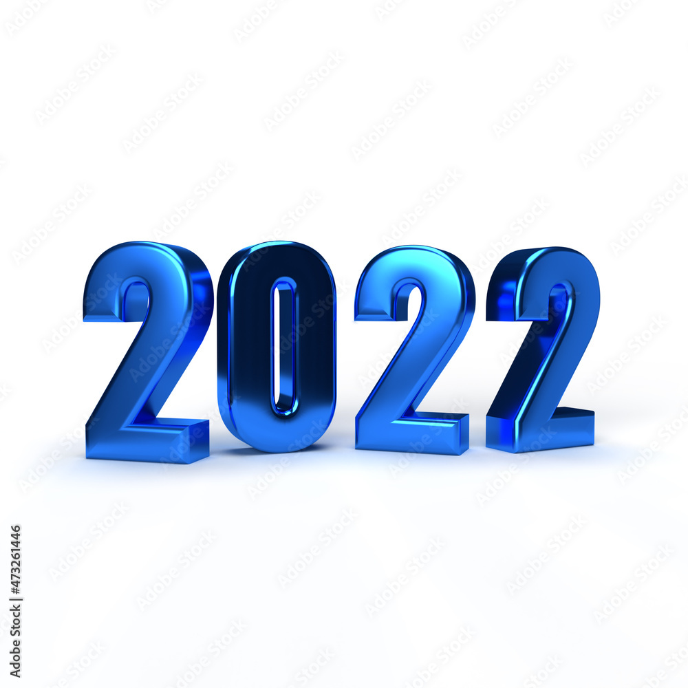 Golden 2022 on white background - 3D rendering Golden 2022 on white background - 3D rendering