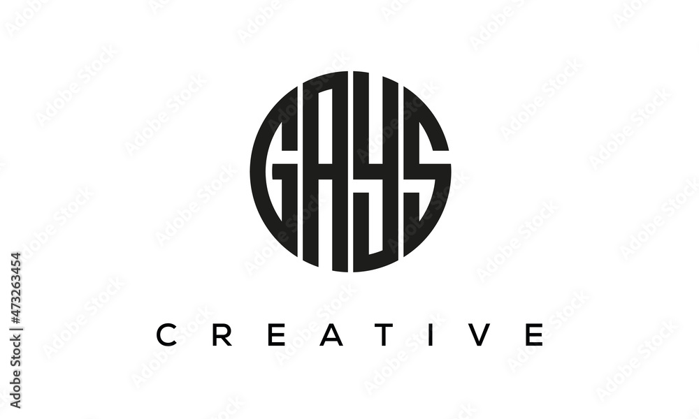 Letters GAYS creative circle logo design vector, 4 letters logo