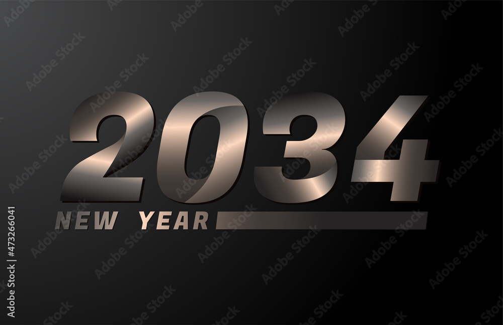 2034 Vector Isolated on Black background, 2034 new year design template 2034 Vector Isolated on Black background, 2034 new year design template