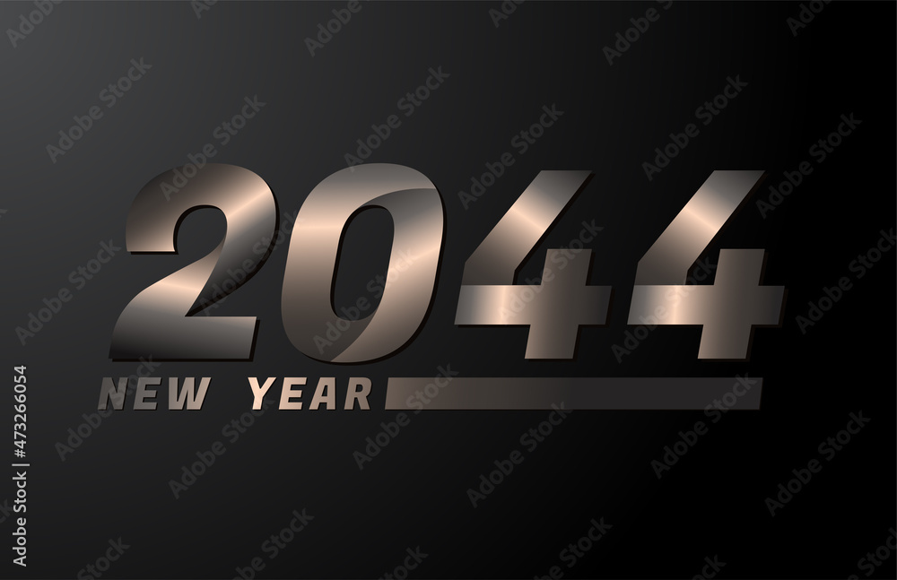 2044 Vector Isolated on Black background, 2044 new year design template 2044 Vector Isolated on Black background, 2044 new year design template