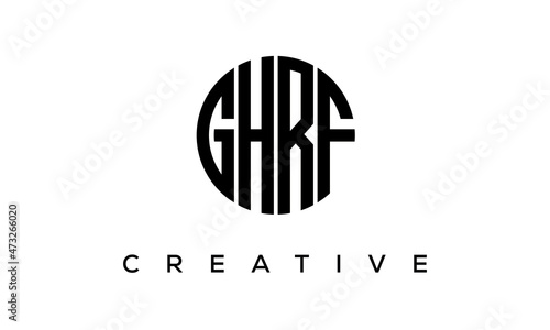 Letters GHRF creative circle logo design vector, 4 letters logo photo