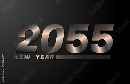 Tableau sur toile 2055 Vector Isolated on Black background, 2055 new year design template