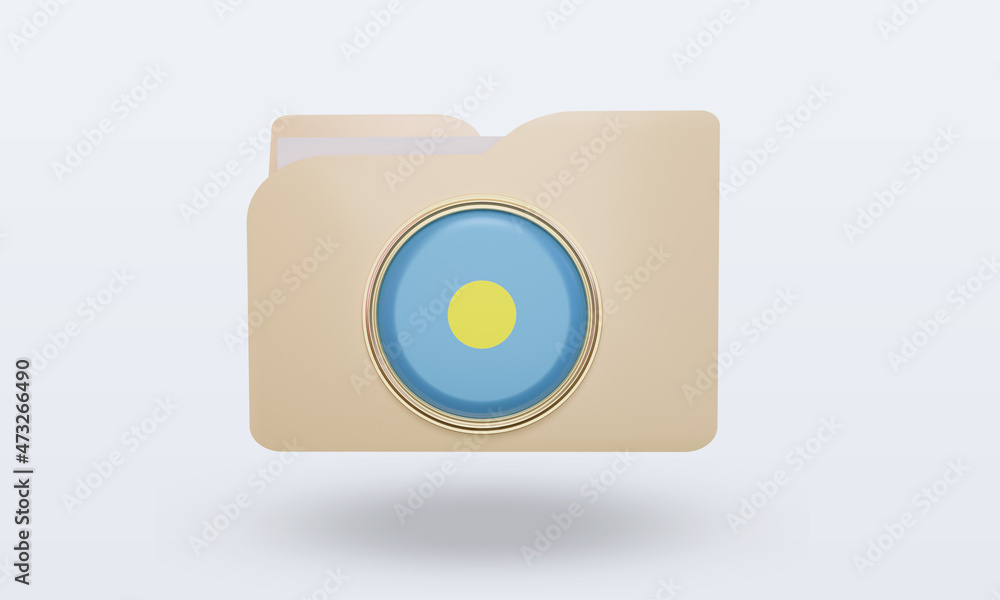 3d folder Palau flag rendering front view 3d folder Palau flag rendering front view