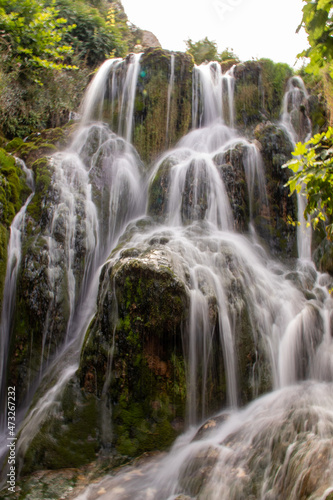 Fototapeta Naklejka Na Ścianę i Meble -  Medieval town of Frias in Spain, beautiful waterfall